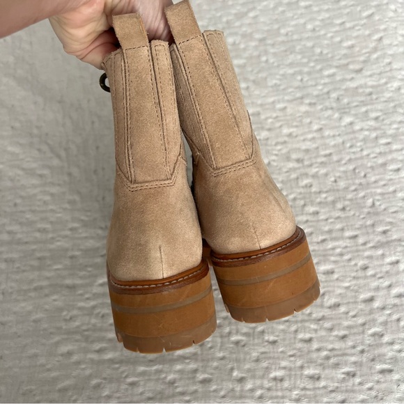 Marc Fisher Mlizzie Lace Up Lug Sole Sherpa Leather boots women’s shoe size 7 - Picture 5 of 9